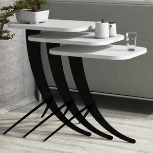 Pion - White White Nesting Table (3 Pieces)