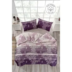 Piramida Ljubičasta - Set Pokrivača za Krevet od Ranforce Pamuka