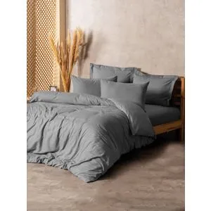 Plaid - Sivi Ranforce Set Posteljine za Duvet