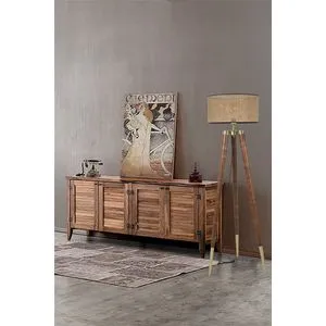 Podna lampa od orahovog drveta u bež boji, model 8578-11