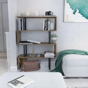 Polica Adriana - Crna, Ud Oak