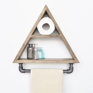 Polica Boruraf119 od Orahovog Drveta sa Crnim Cevi