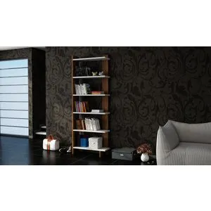 Polica za knjige - Bela i Orah