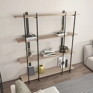 Polica za knjige Moss - Hrast, Crni hrast