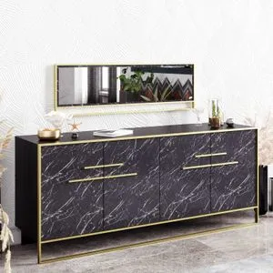 Polka Aynali- Black Gold
Black Console