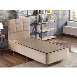 Polo - Light Brown (100 x 200) Light Brown Single Bed Base & Headboard