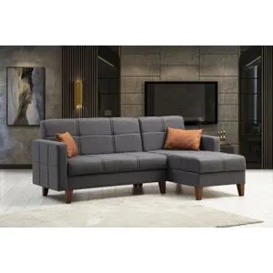 Polya - Dark Grey Dark Grey Corner Sofa-Bed