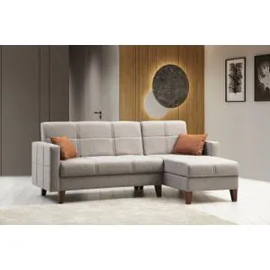 Polya - Light Grey Light Grey Corner Sofa-Bed