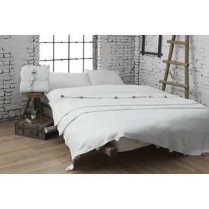 Pom Pom - Cream Cream Single Blanket