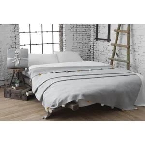Pom Pom - Grey Grey Single Blanket