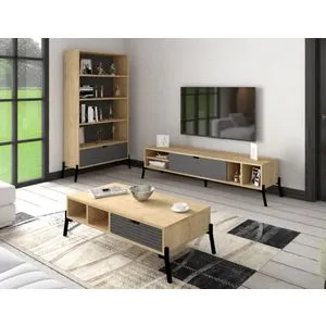 Ponuse - Sapphire Oak, Anthracite Sapphire Oak
Anthracite Living Room Furniture Set