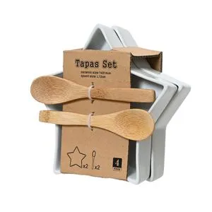 Porcelain star set 2pcs 14cm 726917 - White - KMG