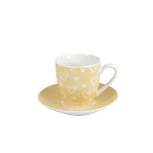 PORCELAN SET ZA KAFU 160m 6/1 (SRCA/ŽUTI) JH-ZL-160-038