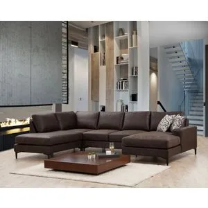 Porto Corner (EOT-C-02-CHL) - Brown Brown Corner Sofa