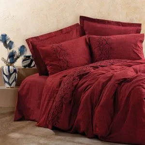 Posteljina CB Ranforce double - Plain Line - SOOTY BORDO