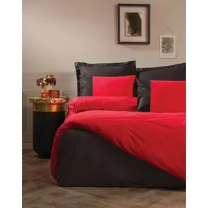 Posteljina CB RANFORCE SINGLE - Plain Line - KIRMIZI/SIYAH