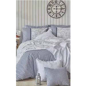 Posteljina HOME 160x220cm Plava kockica