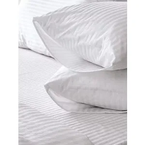 Posteljina Saten pruga BELA 200x220cm