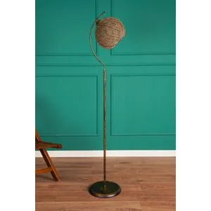 Povimento - Jute Black Black Floor Lamp