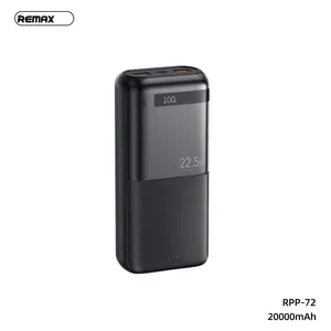 Power Bank REMAX Piloteer Series RPP-72 20W+22.5W Fast Charging 20000mAh crni