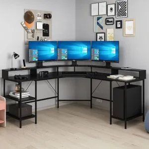 Power - Black Black Study Desk