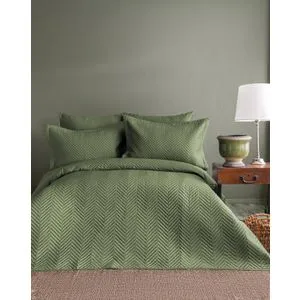 Prekrivač SET ISSIMO double - Simply Satin - FOREST GREEN