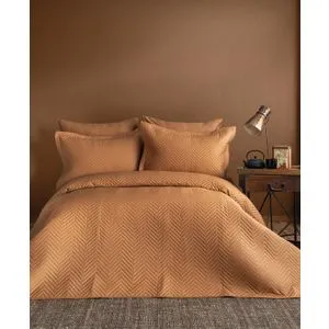 Prekrivač SET ISSIMO double - Simply Satin - TERRA COTA