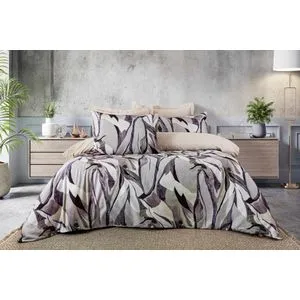 Prestige Grey Purple Cream Satin Set Posteljine