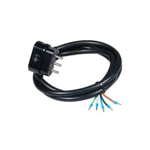 Priključni kabl trofazni 16A 400V 10000W, crni 3m  H05RR-F 5G2,5
