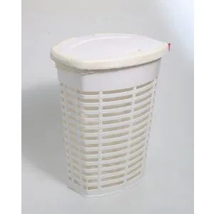 Primanova korpa za veš Palm bela PVC M-E44-01-01
