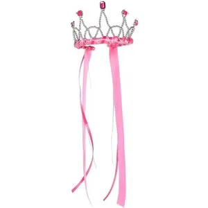 Princezina tiara - Tamno roze mašna