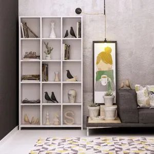 Pritone White Bookshelf
