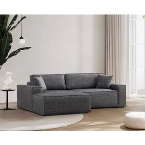 Pırlo Corner Left - Dark Grey Dark Grey Corner Sofa-Bed