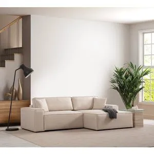 Pırlo Corner Right - Ecru Ecru Corner Sofa-Bed