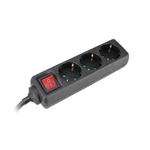 Produžni kabl 3 utičnice sklopka 16A 3500W crna 3m H05VV-F 3G1,5