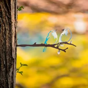 Ptica na grani 26 Višebojni Dekorativni Vrtni Objekt