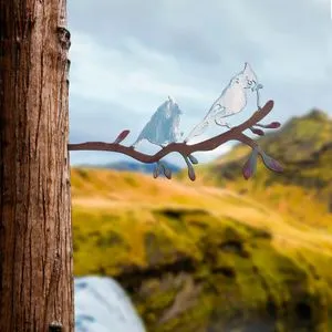 Ptica na grani 27 Višebojni Dekorativni Vrtni Objekt