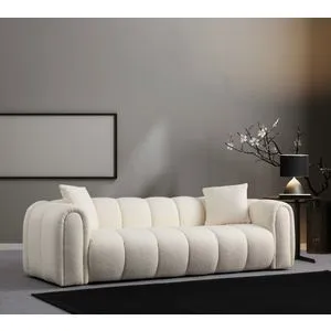 Puffy 3 - White White 3-Seat Sofa