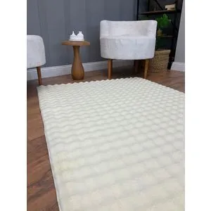 Puffy Bubble Duz - Tepih od Krem Boje (100 x 200 cm)