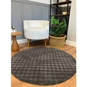 Puffy Bubble Yuvarlak - Anthracite Anthracite Carpet (100 x 100)