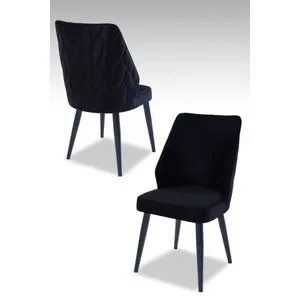 Pufi - Black Black Chair Set (2 Pieces)