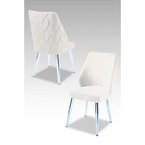 Pufi - Chrome Set Stolica (4 komada) u krem boji