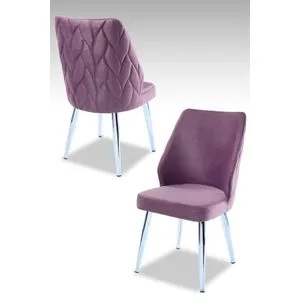 Pufi - Chrome Set Stolica u Ljubičastoj Boji (2 Komada)