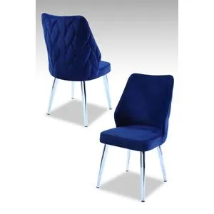 Pufi - Sax Blue, Chrome Set Stolica (2 Komada)