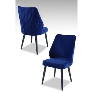 Pufi - Set stolica Sax Blue, Black (4 komada)