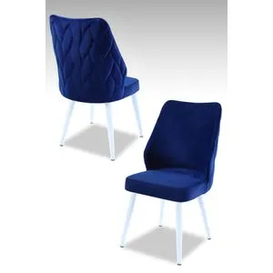 Pufi - Set stolica Sax Blue, White (4 komada)