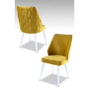 Pufi - Set stolica u žutoj i beloj boji (4 komada)