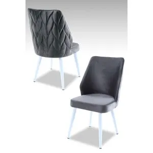 Pufi - Sivi, Bela Siva Set Stolica (2 Komada)