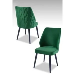 Pufi - Zeleni, Crni Zeleni Set Stolica (2 Komada)