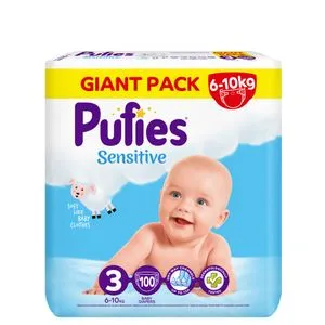 Pufies Sensitive pelene Giant Pack, veličine 3–6